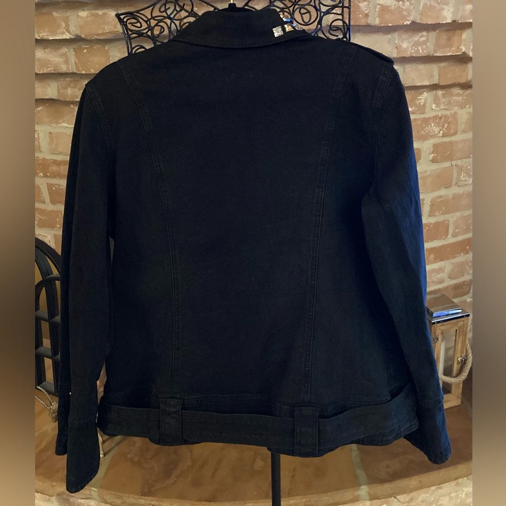 DG2 Black Studded Denim Jacket - Picture 5 of 7